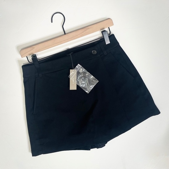 NWT!! J. CREW Wrap Front Skort Bi-Stretch Cotton Blend Black Shorts Skirt Size 0 - Picture 3 of 16